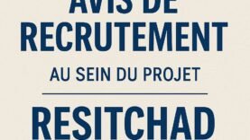 Recherche Urgente : Recrutement d&rsquo;Assistants Techniques pour le Projet RESITCHAD – Découvrez les Détails Essentiels !